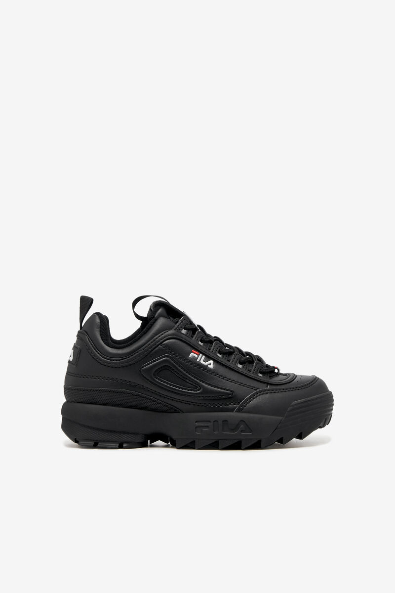 Black / Black / White Kids' Fila Little Disruptor 2 Platform Shoes | CH4DtLNwBiu