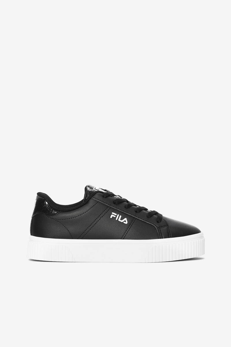 Black / Black / White Women's Fila Panache Snakeskin Trainers | H1hYRFYWVQp