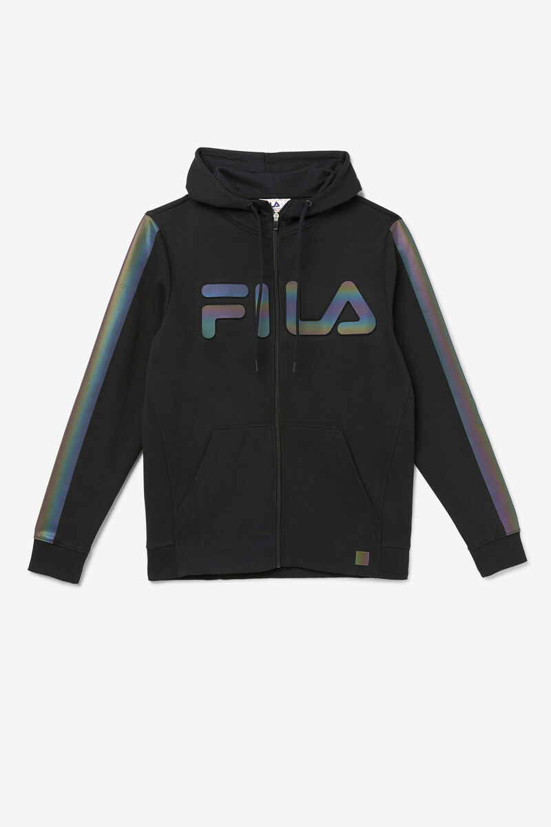 Black Men's Fila Cadman Hoodie Hoodies | qbOMehSZTHE