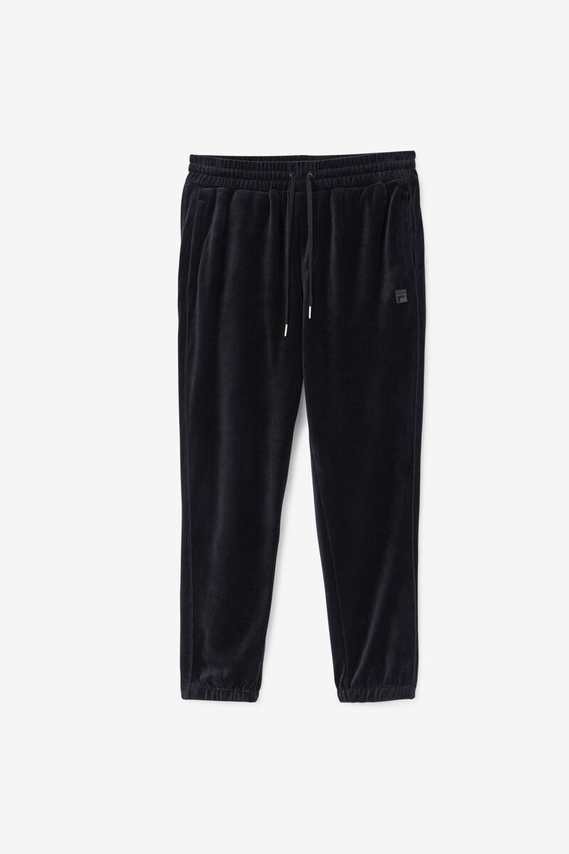 Black Men's Fila Deverall Velour Pant Pants | 8sKTL68LJVj