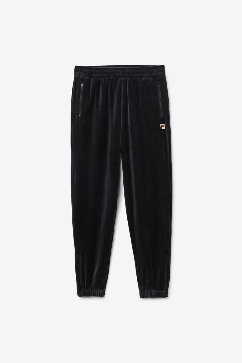 Black Men's Fila Dortmund Velour Jogger Tracksuits | CnYtzMlOxuP