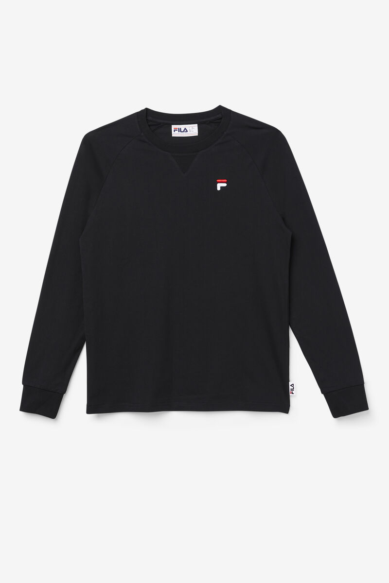 Black Men's Fila Flynn Long Sleeve Shirt | VQzexlrnchv