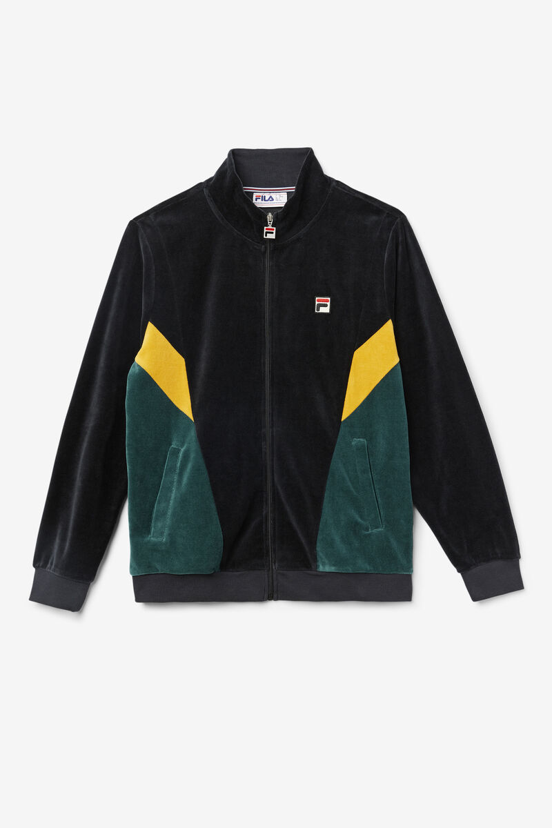 Black Men's Fila Marten Velour Jacket Jackets | RlMFRsPxWgx