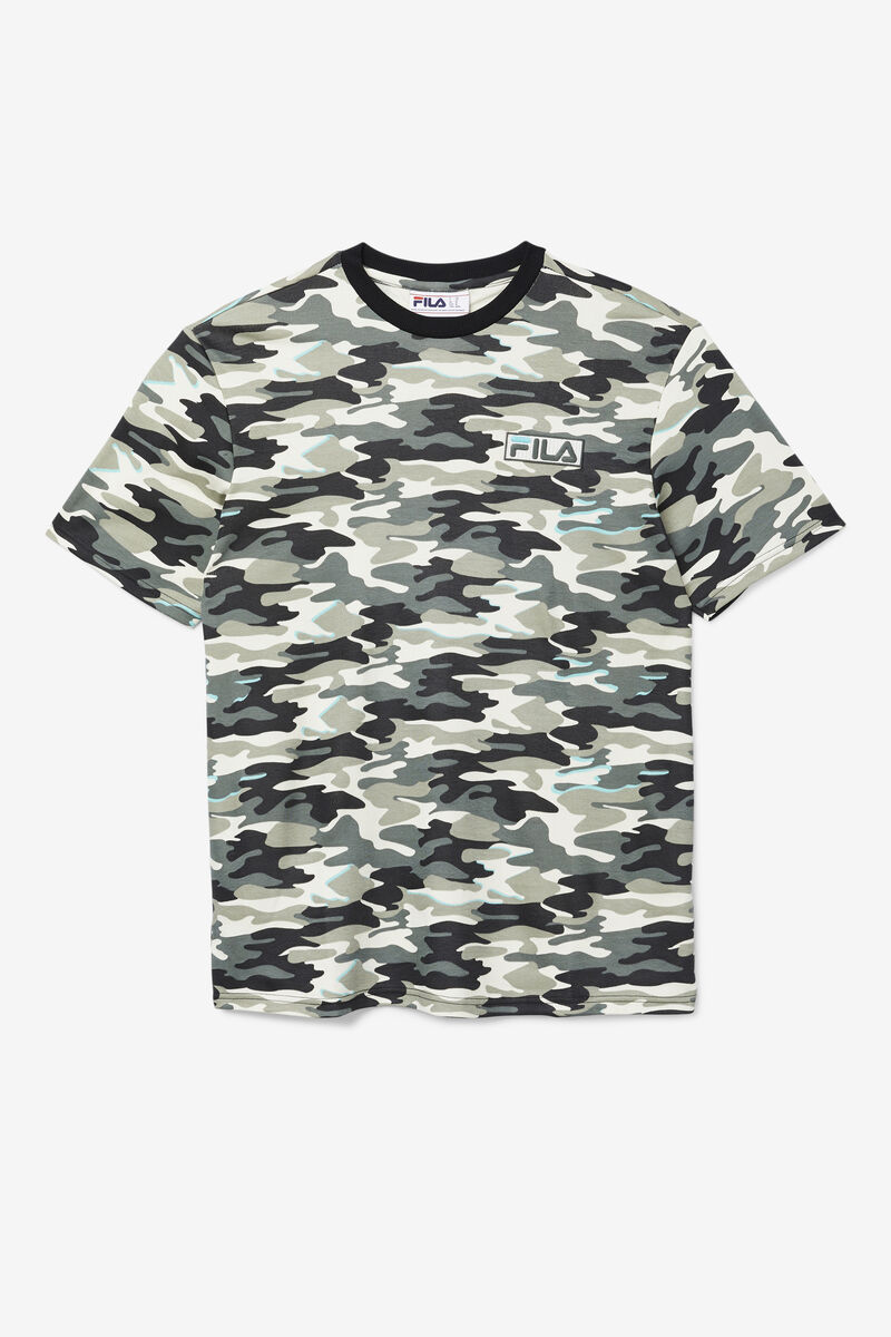 Black Men's Fila Valentine Camo T Shirts | FZWwiDUHhwb