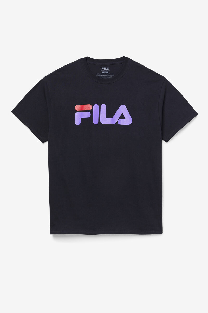 Black / Purple / Red Men's Fila Fila Logo T Shirts | 9mFnCdgHNzC