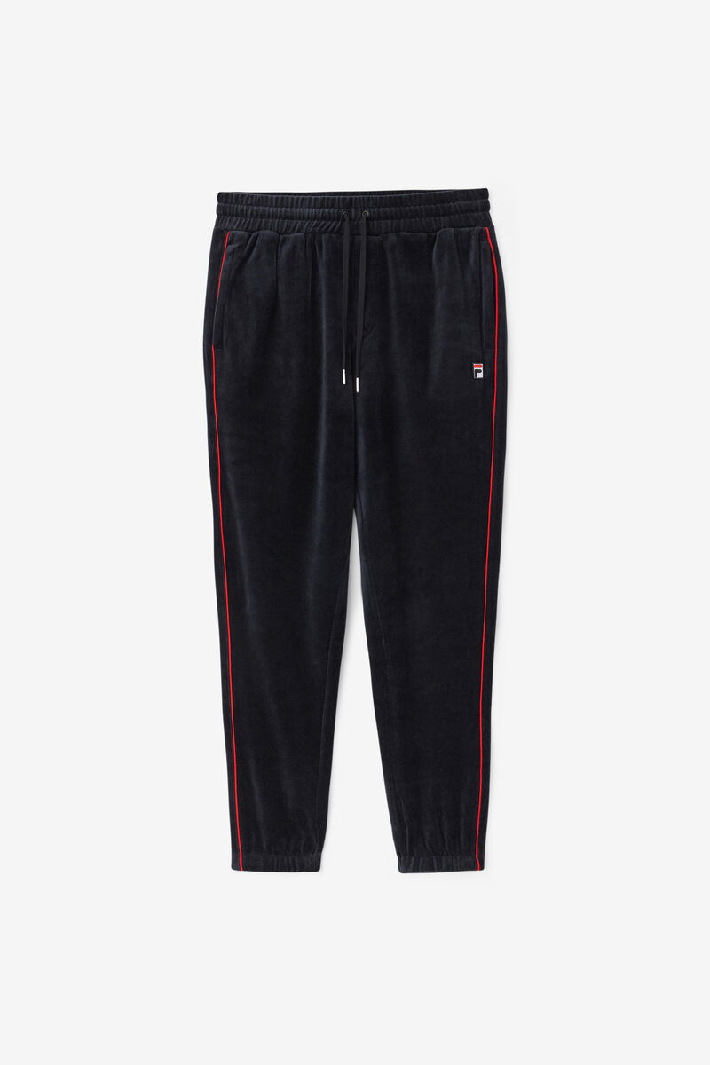 Black / Red / Green Men's Fila Deverall Velour Pant Tracksuits | BQMd1IIdWlj