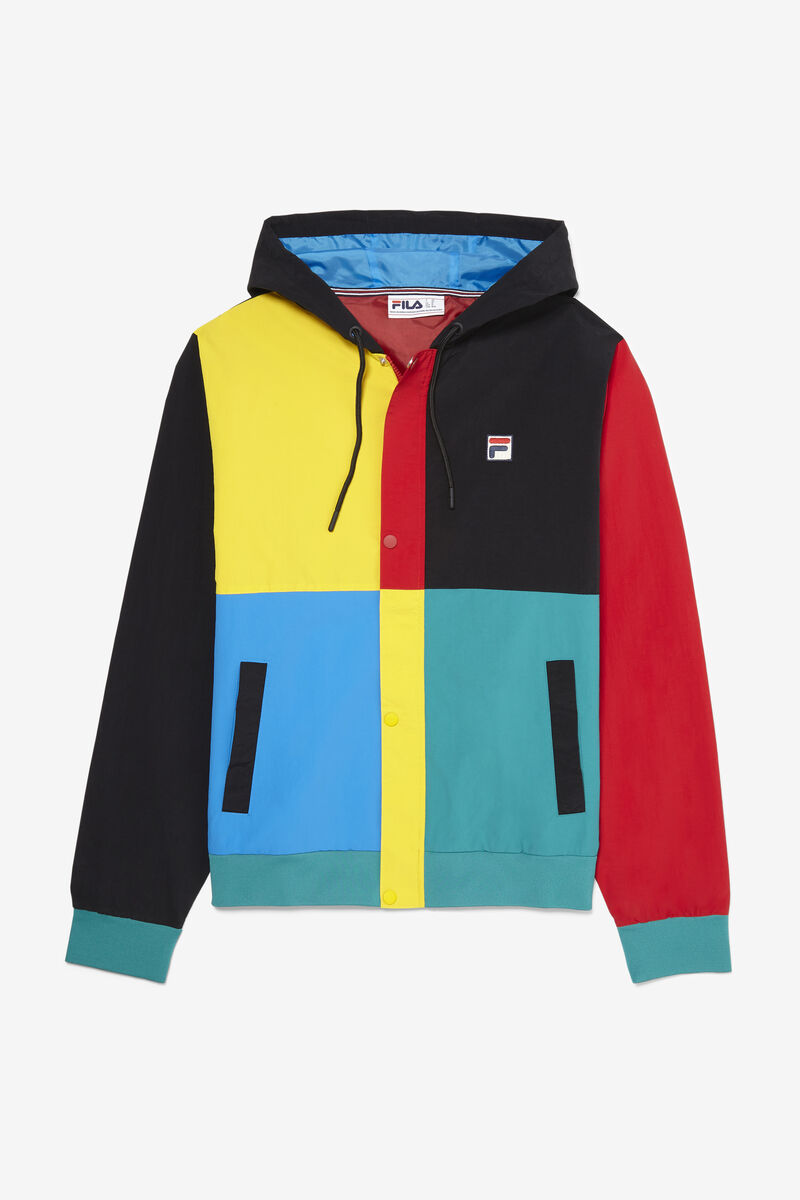 Black / Red Men's Fila Prentice Wind Jacket Jackets | S3QXnsBUohg