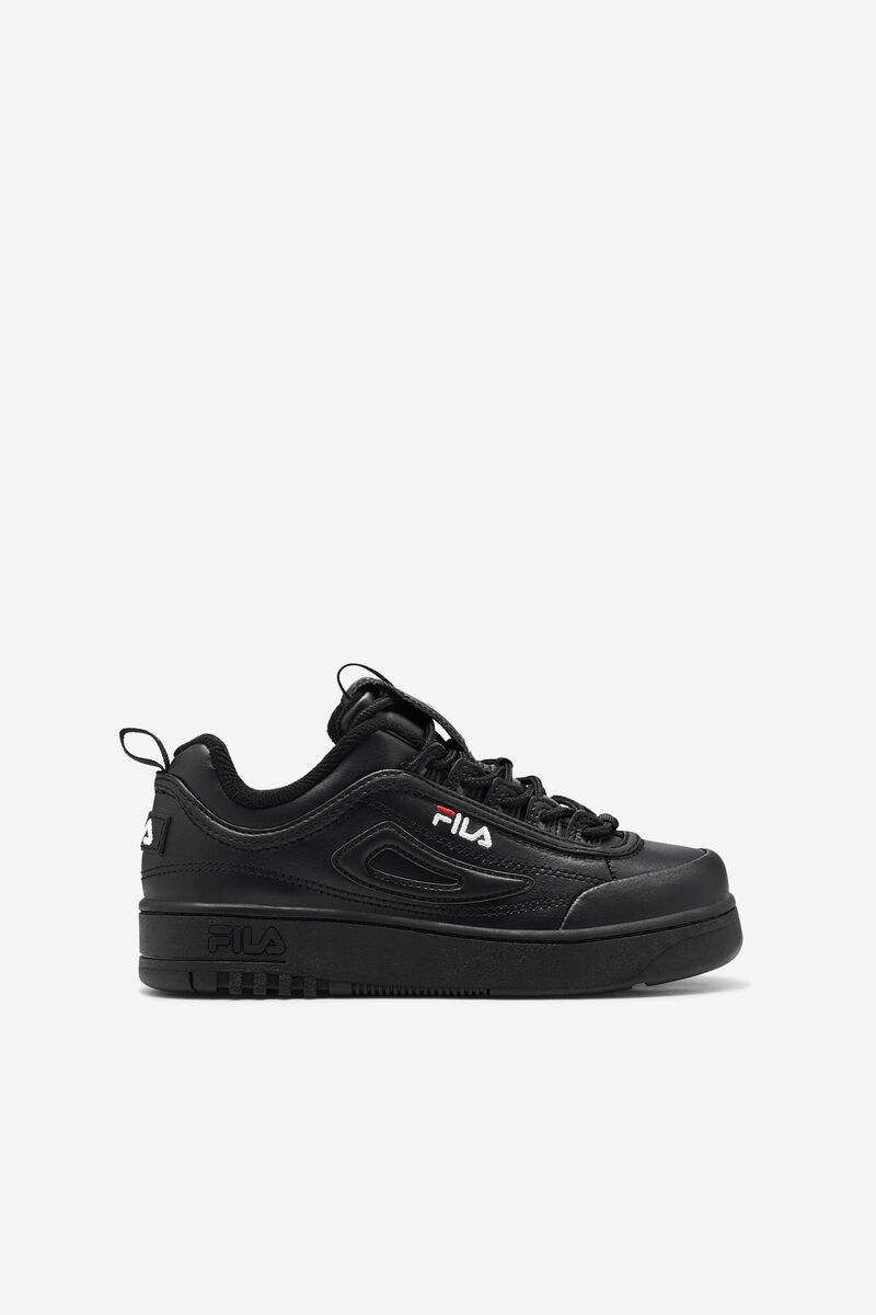 Black / Red / White Kids' Fila Disruptor 2 X Fx-100 Luxe Platform Shoes | 3WNAykiPUZR