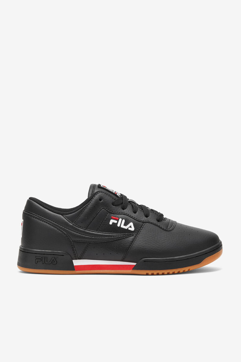 Black / Red / White Men's Fila Original Fitness Flat Shoes | dYpV35A4goG