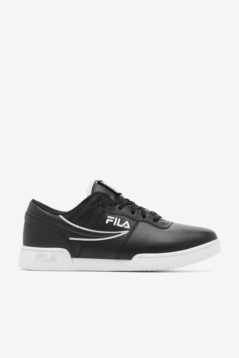 Black / White / Black Men's Fila Original Fitness Flat Shoes | UroOeM49Wok