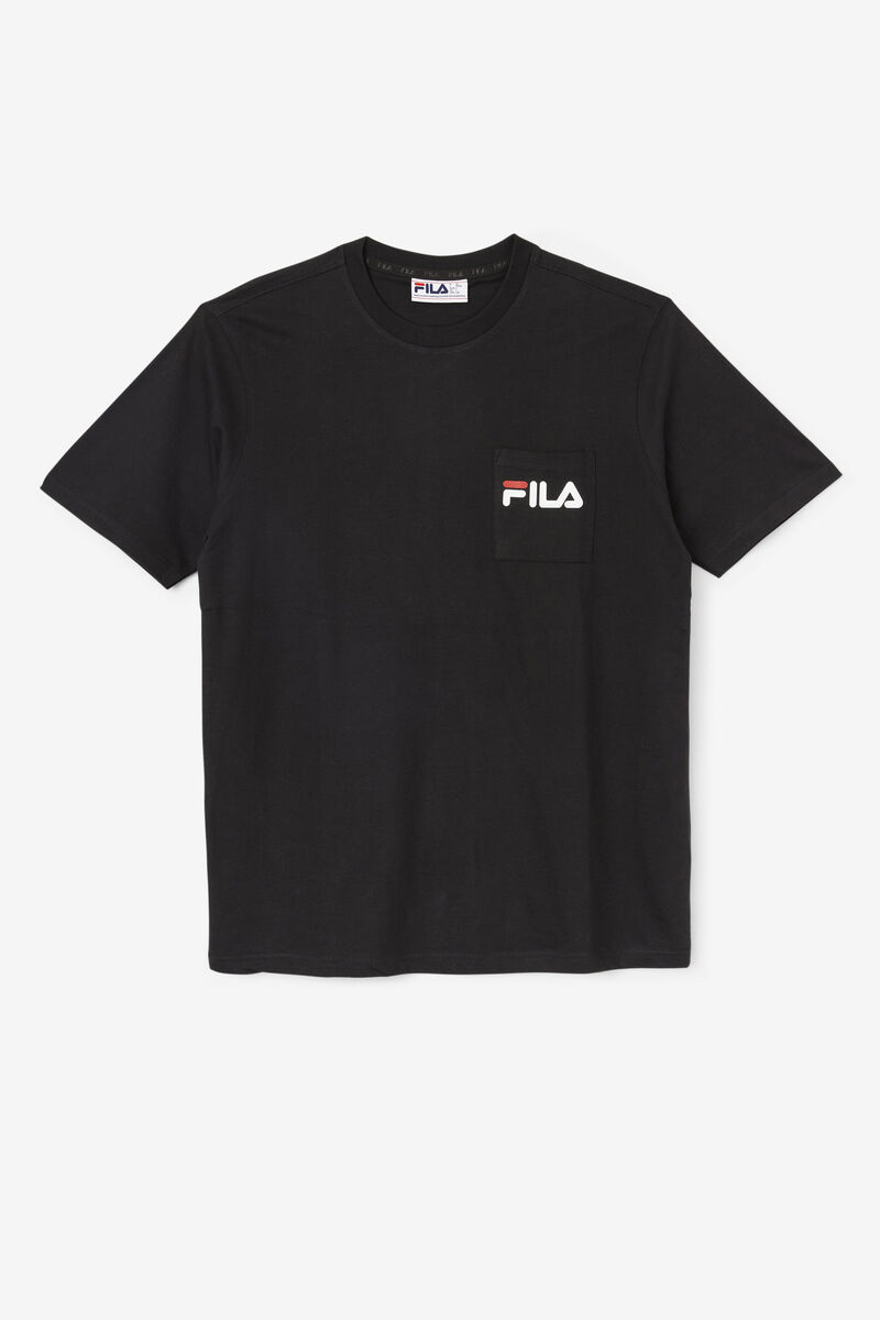 Black / White Men's Fila Curtis Pocket T Shirts | Fw3eeochNCr