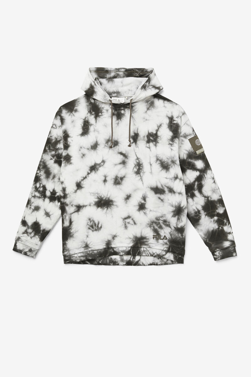 Black / White Men's Fila Plantsy Layered Hoodie Hoodies | 562pD85GVGa