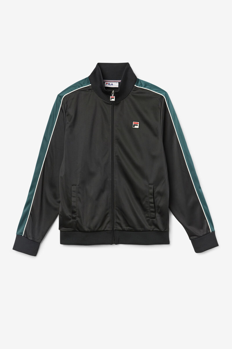 Black / White Men's Fila Wicks Track Jacket Tracksuits | HvJkmhihJVR