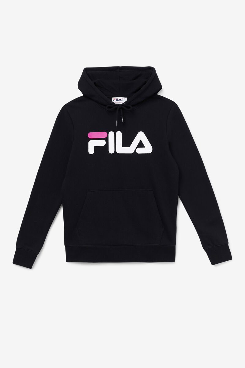 Black / White / Pink Women's Fila Lucy Hoodie Hoodies | AohXkOzxPTt