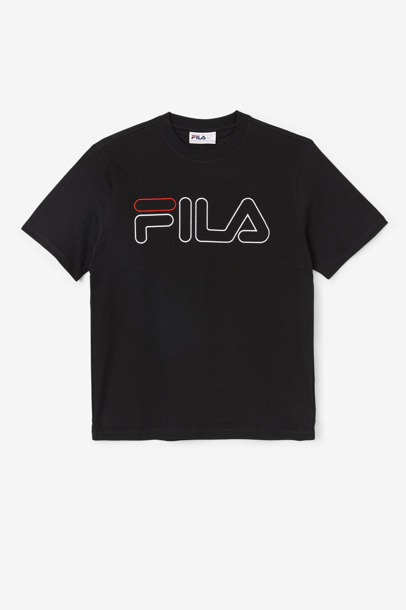 Black / White / Red Men's Fila Borough T Shirts | 1ve7Gs8dJSs