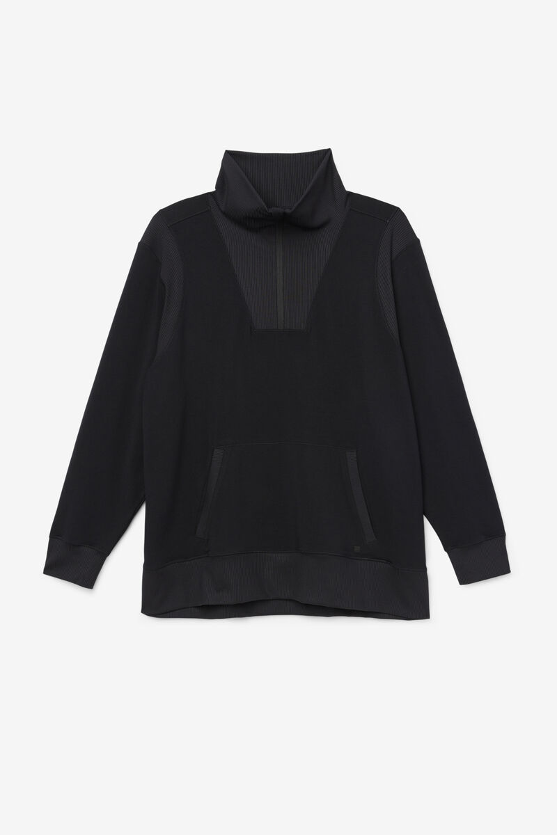 Black Women's Fila Fi-lux Half Zip Sweatshirts | KpnFyw9UVyF