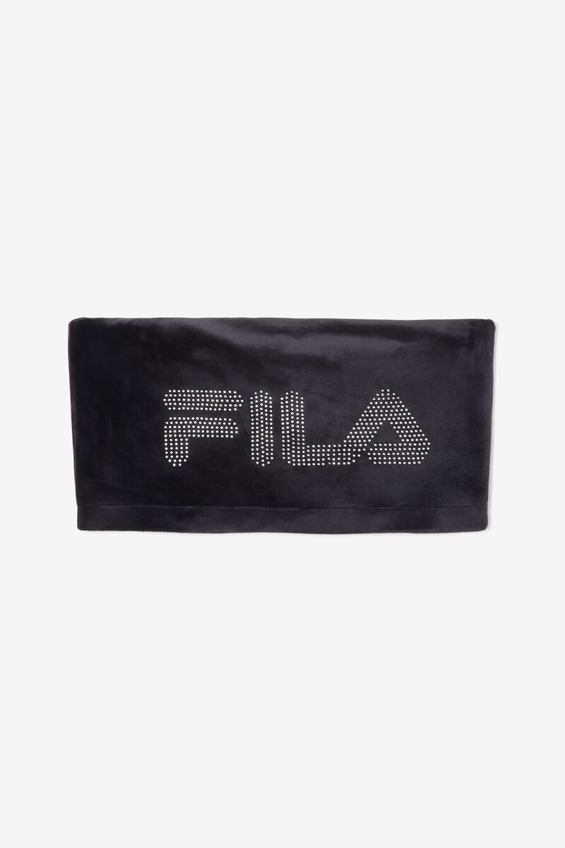 Black Women's Fila Iman Bandeau Top T Shirts | ioaCd1SoAu3