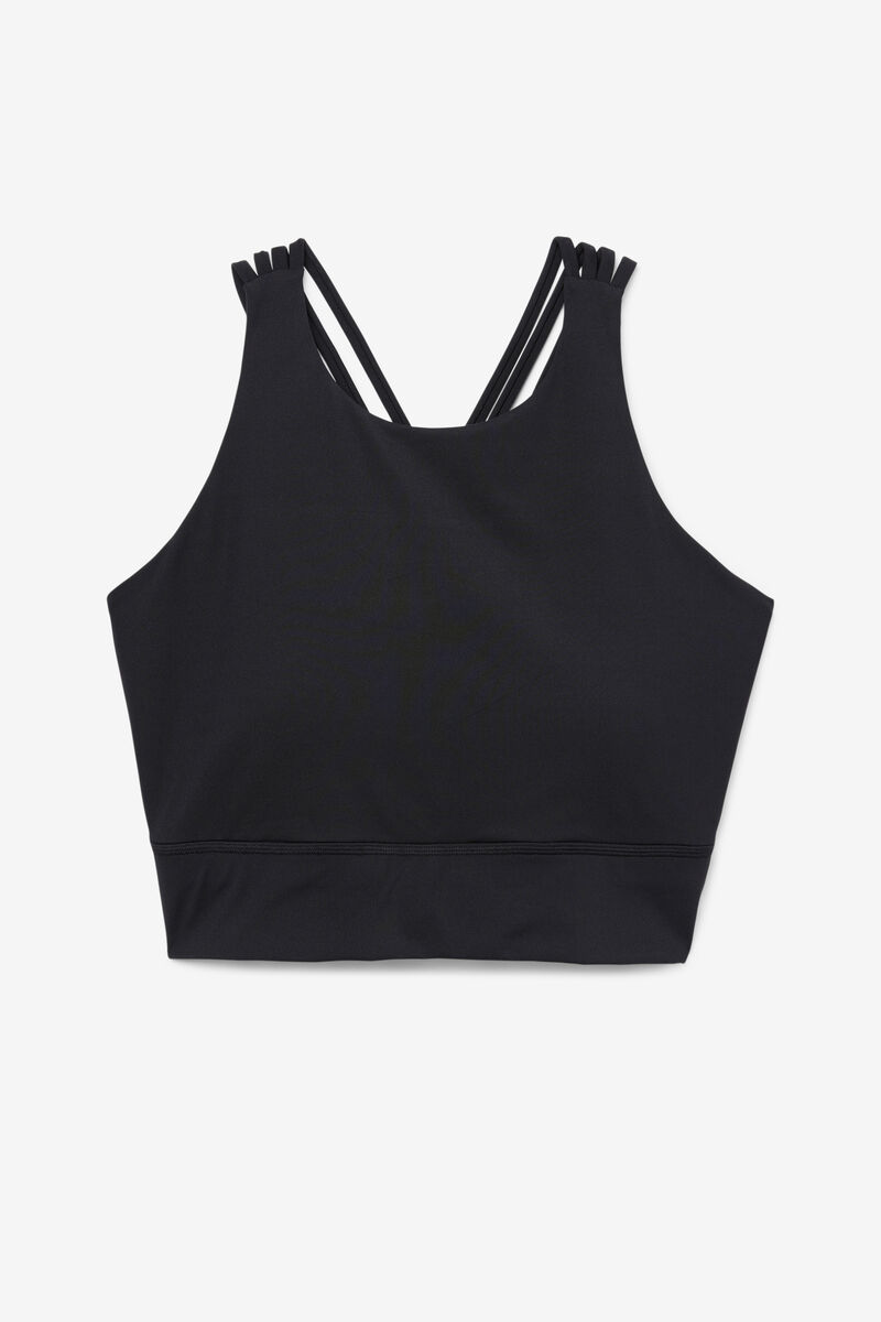 Black Women's Fila Uplift High Neck Sports Bra Sports Bra | FcelRMjKJAY