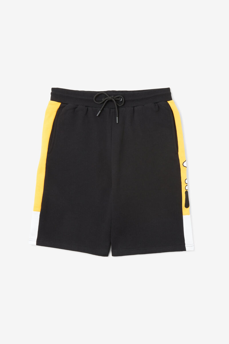 Black / Yellow / White Men's Fila Roy Short Shorts | 62hhrbPROwl