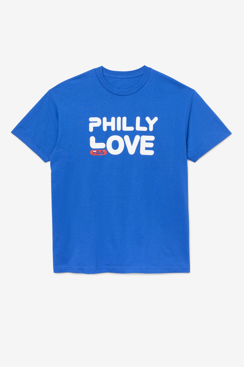 Blue / Blue Men's Fila Philly Love T Shirts | 29jkf6ckEm1