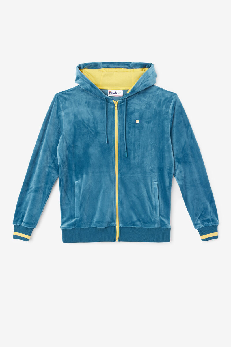 Blue Coral Women's Fila Tove Velour Full Zip Hoodie Jackets | mbAabTHWj9z