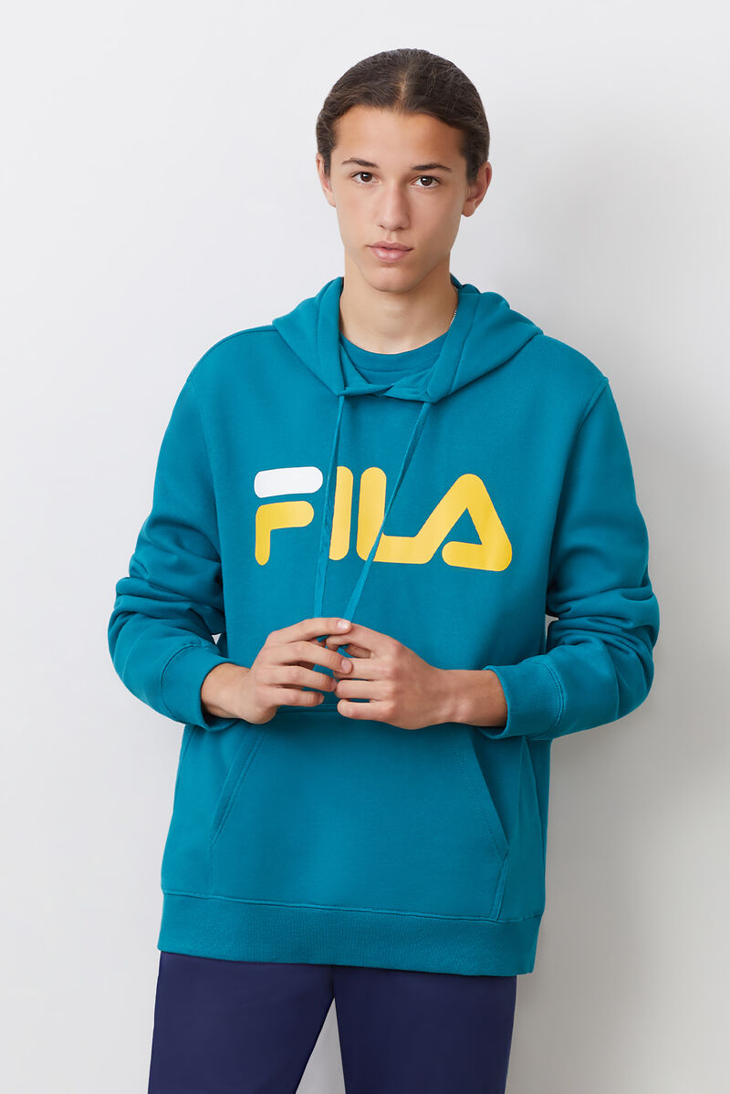 Blue / Gold / White Men's Fila Flori Hoodie Hoodies | iTqHGGfOujz