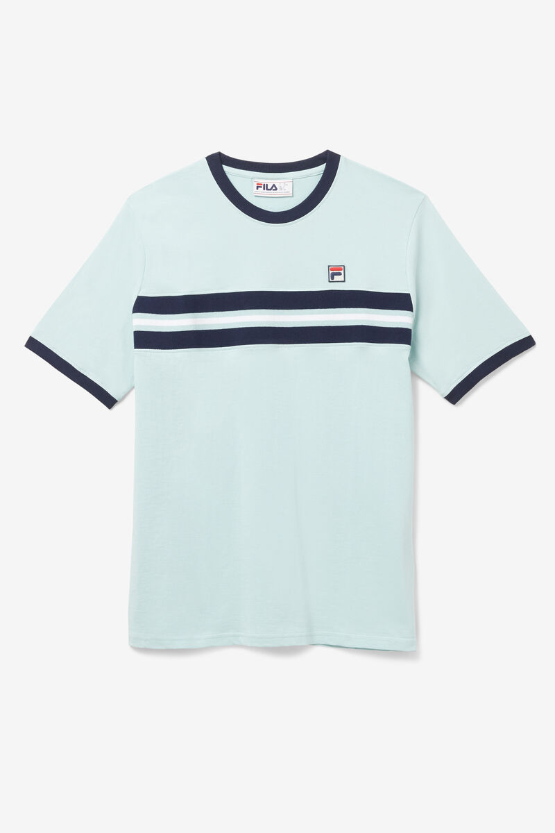 Blue / Navy / White Men's Fila Silver T Shirts | iWti15XauOt