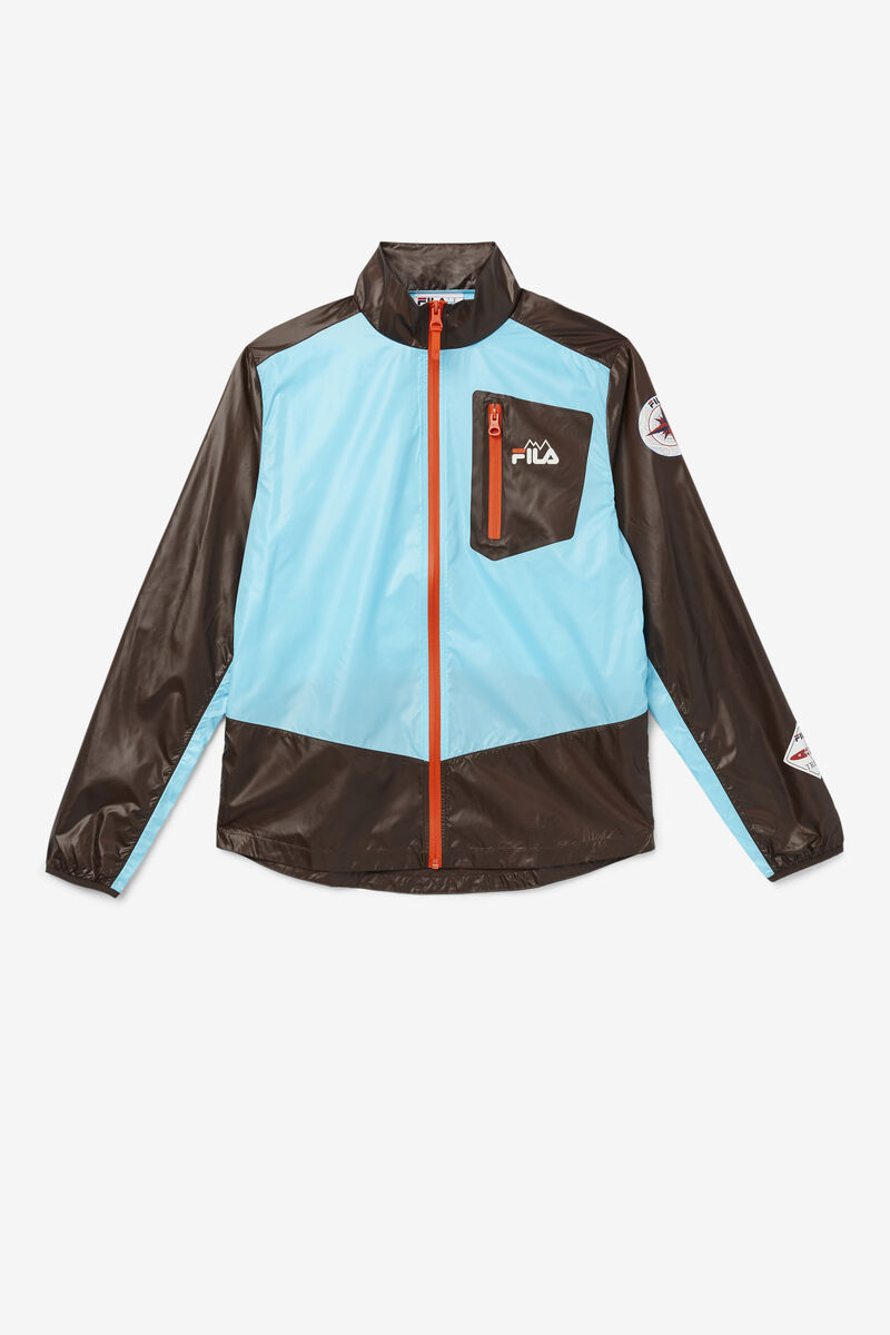 Blue / Orange Men's Fila Pinnacle Jacket Jackets | QJJ6My5gbU9