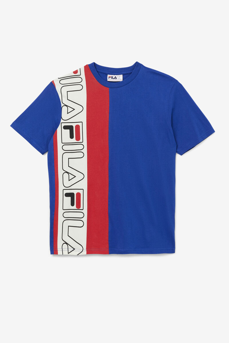 Blue / Red Men's Fila Dixon T Shirts | PIR2p1GP6Dy