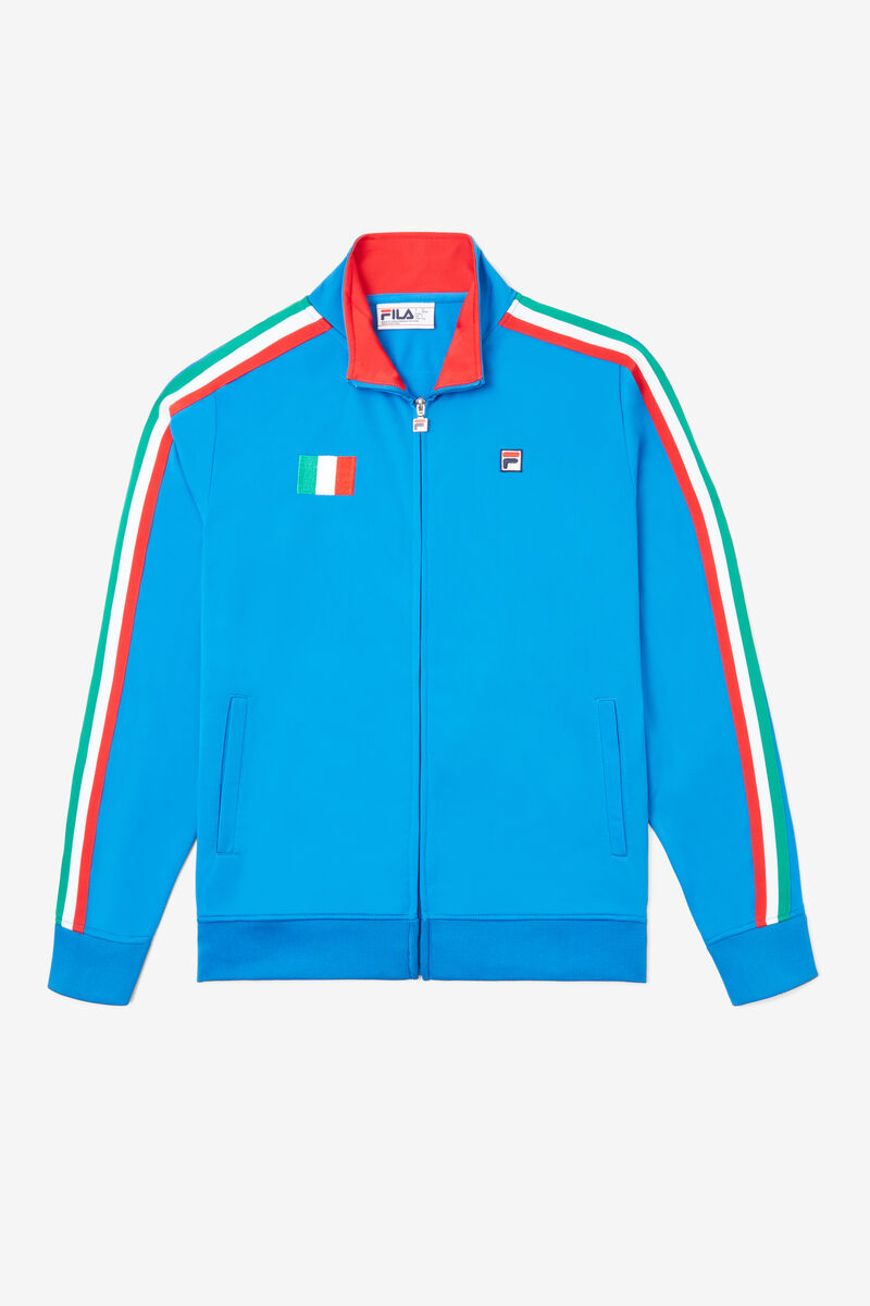 Blue / Red Men's Fila Italy Track Jacket Tracksuits | mNfSuACbHBD