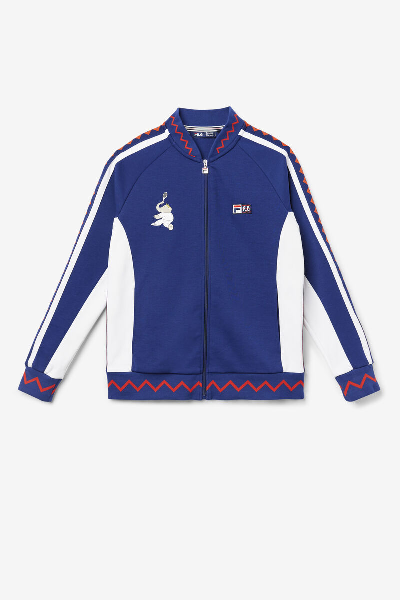 Blue / White Men's Fila Fila X Rb Babar Iggy Jacket Tracksuits | SKIDIa15I9Z