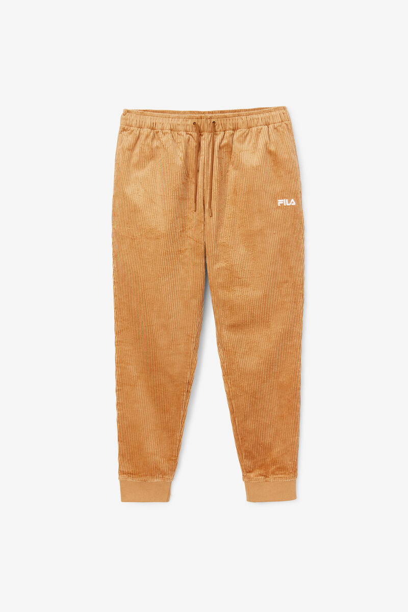 Brown Men's Fila Unnat Cord Joggers Pants | k7y4NMnJKm3