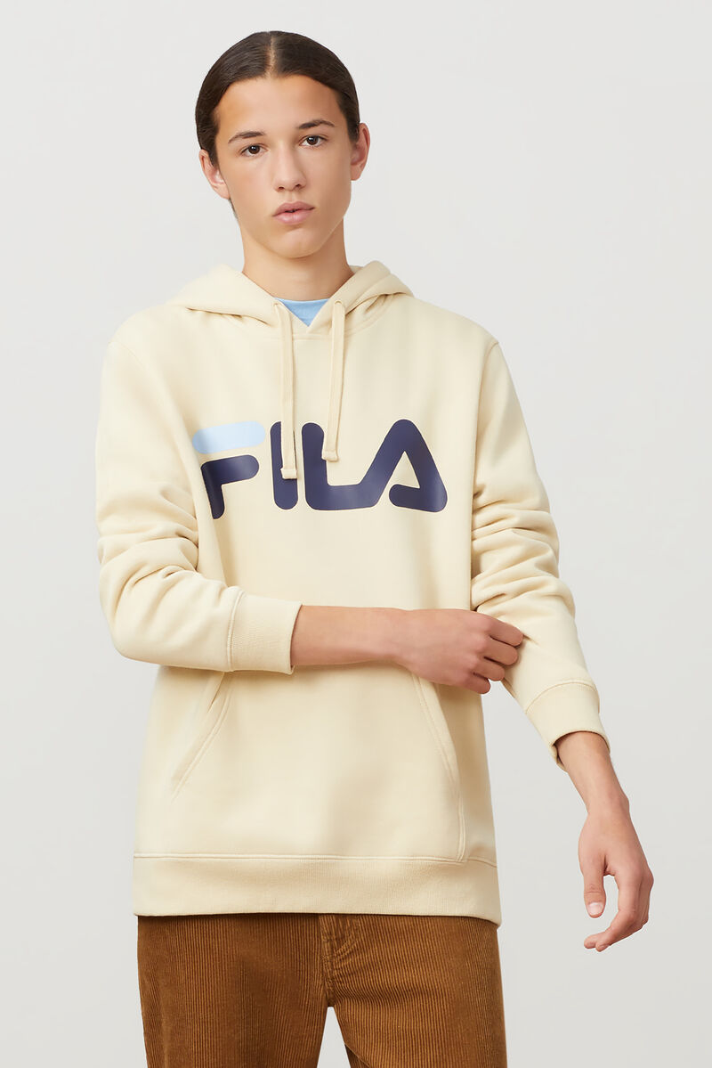 Brown / Navy / Blue Men's Fila Flori Hoodie Hoodies | y3s5ibr6SnP