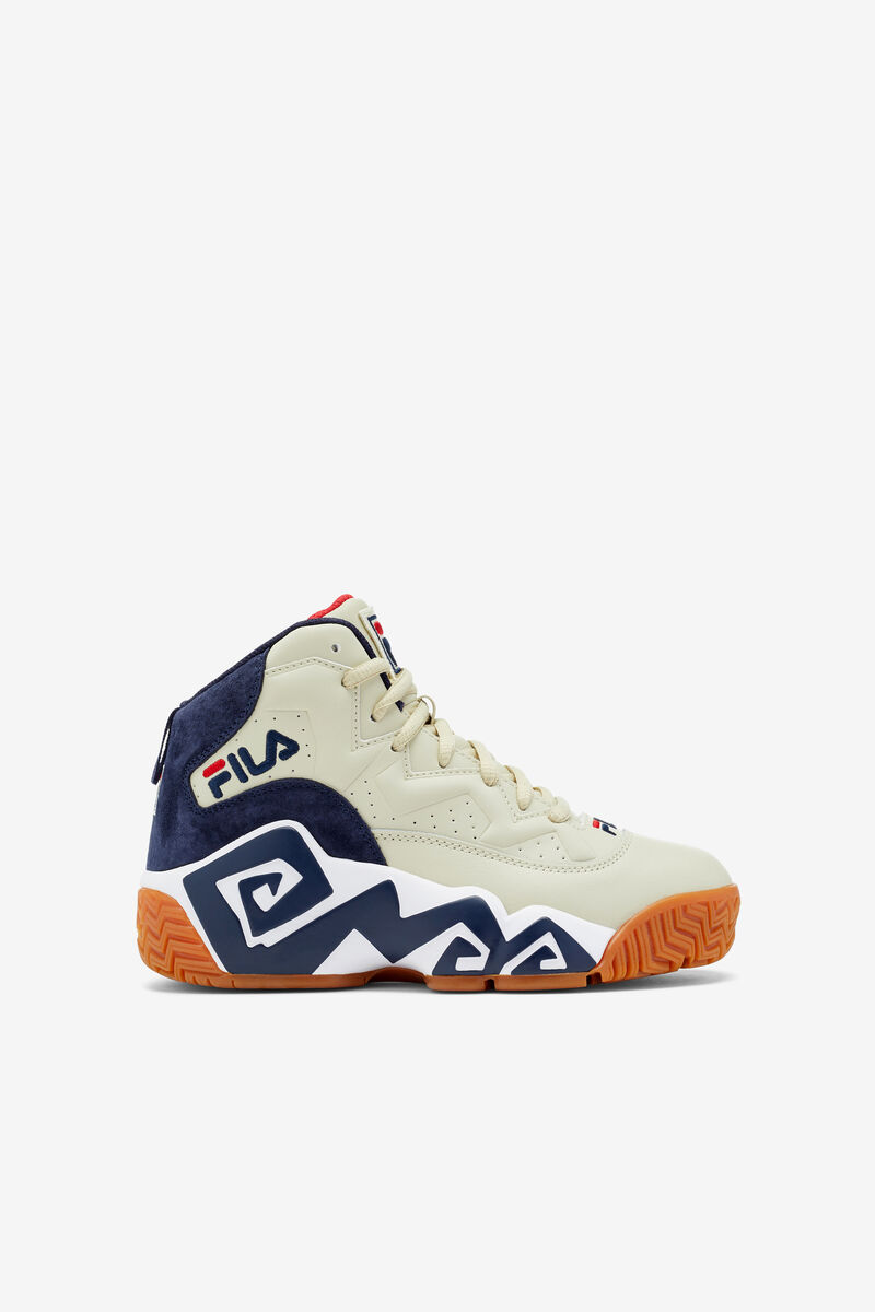 Cream / White / Navy Kids' Fila Big Mb Basketball Shoes | mZfISTlNJ1t