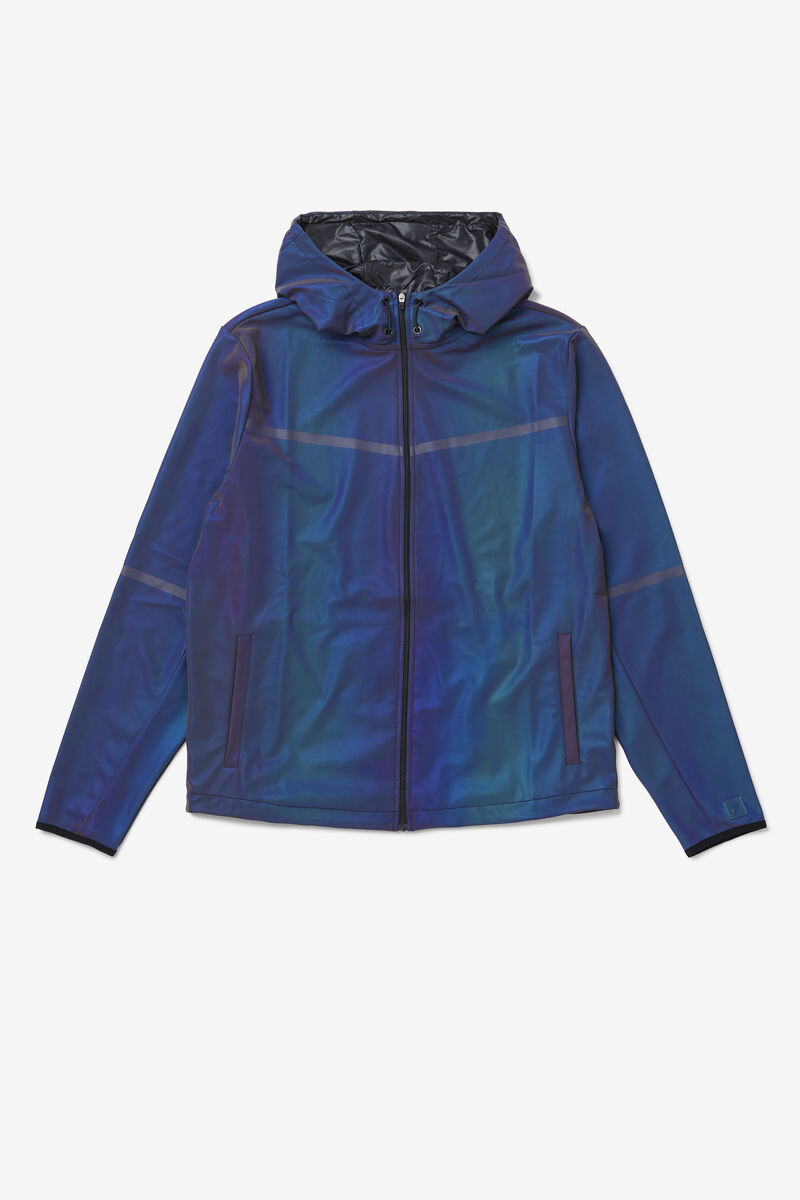 Dark Blue Men's Fila Atticus Reflective Wind Jacket Jackets | if4inR3ixb1