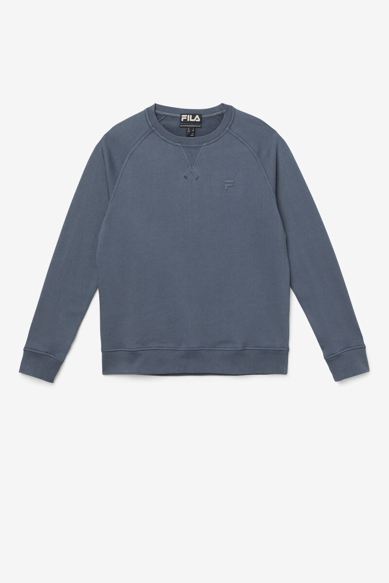 Dark Blue Men's Fila Logan Crewneck Sweatshirts | WKChq2BMvqG