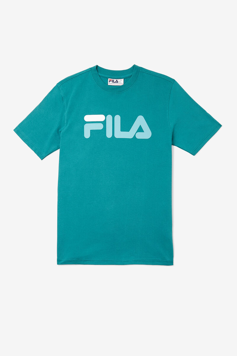 Dark Turquoise / White Men's Fila Eagle T Shirts | ORss5O1K3Ip