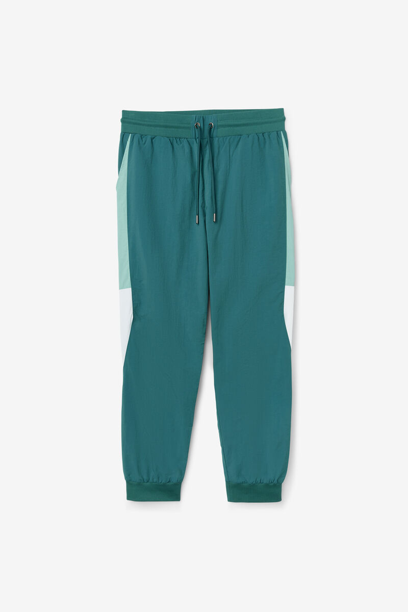 Dark Turquoise / White Men's Fila Klio Windpant Pants | Sr7HbEJOcx9