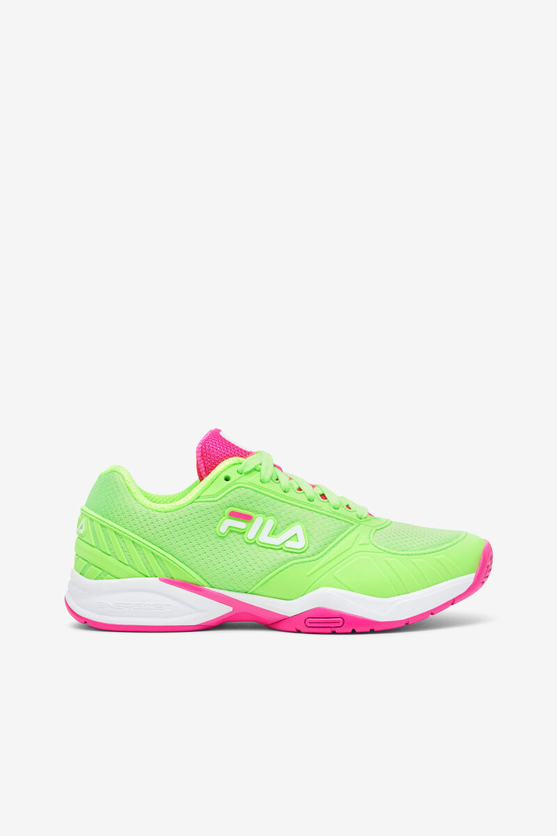 Green / White / Pink Women's Fila Wo Volley Zone Sport Shoes | qBuHsYj6nVr