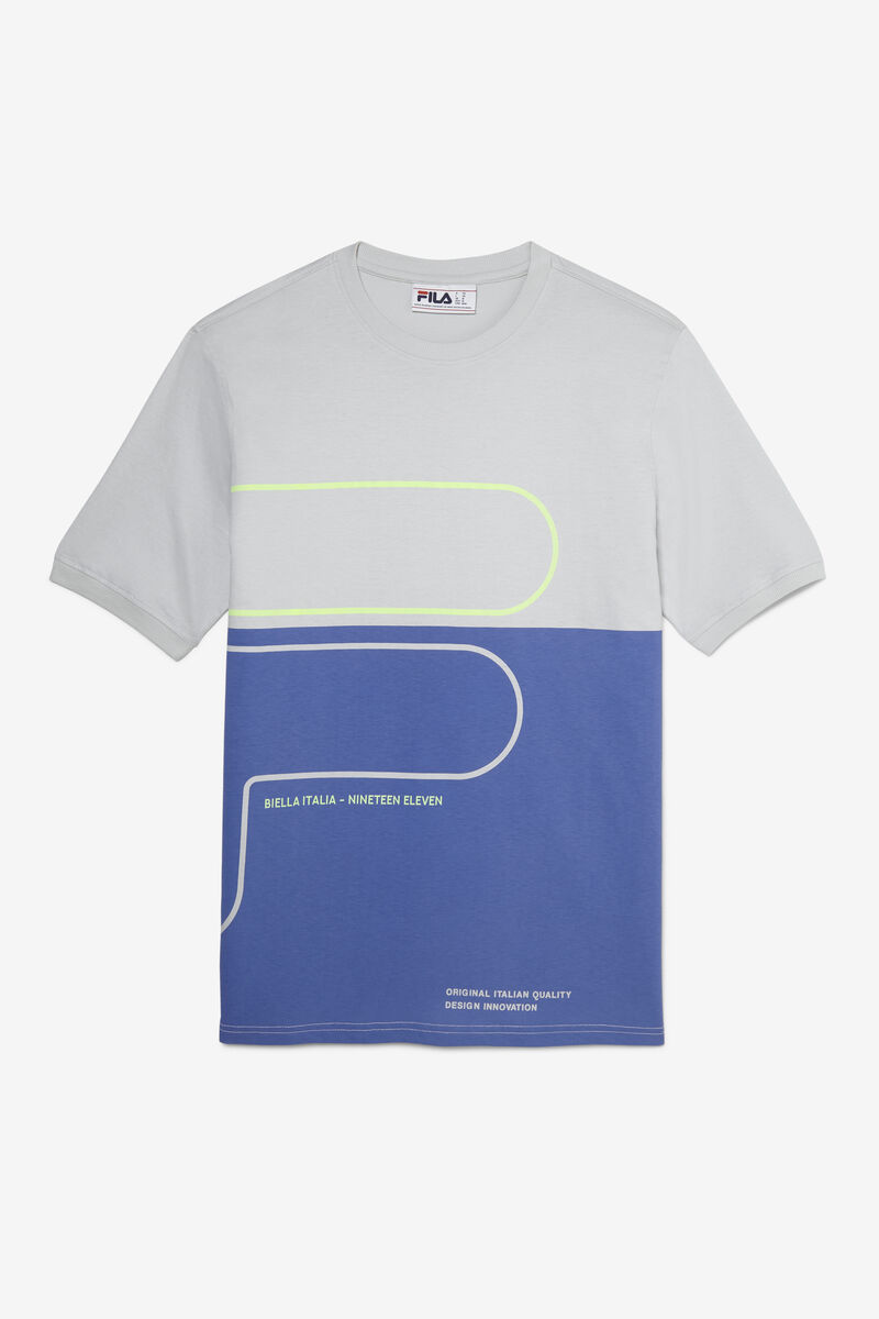 Grey / Blue / Green Men's Fila Salza T Shirts | lf4WlsdKKJD