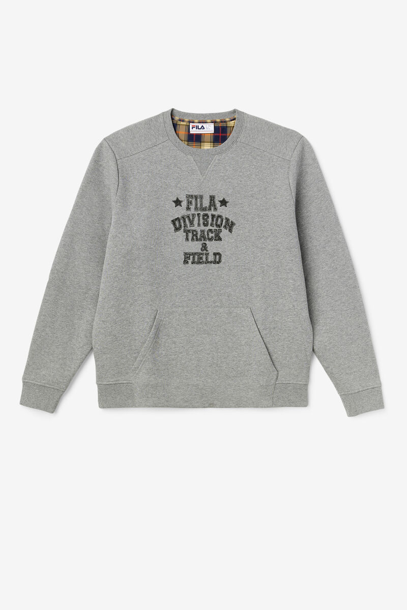 Grey Men's Fila Juddah Crew Sweatshirts | lONTKTcdVKC