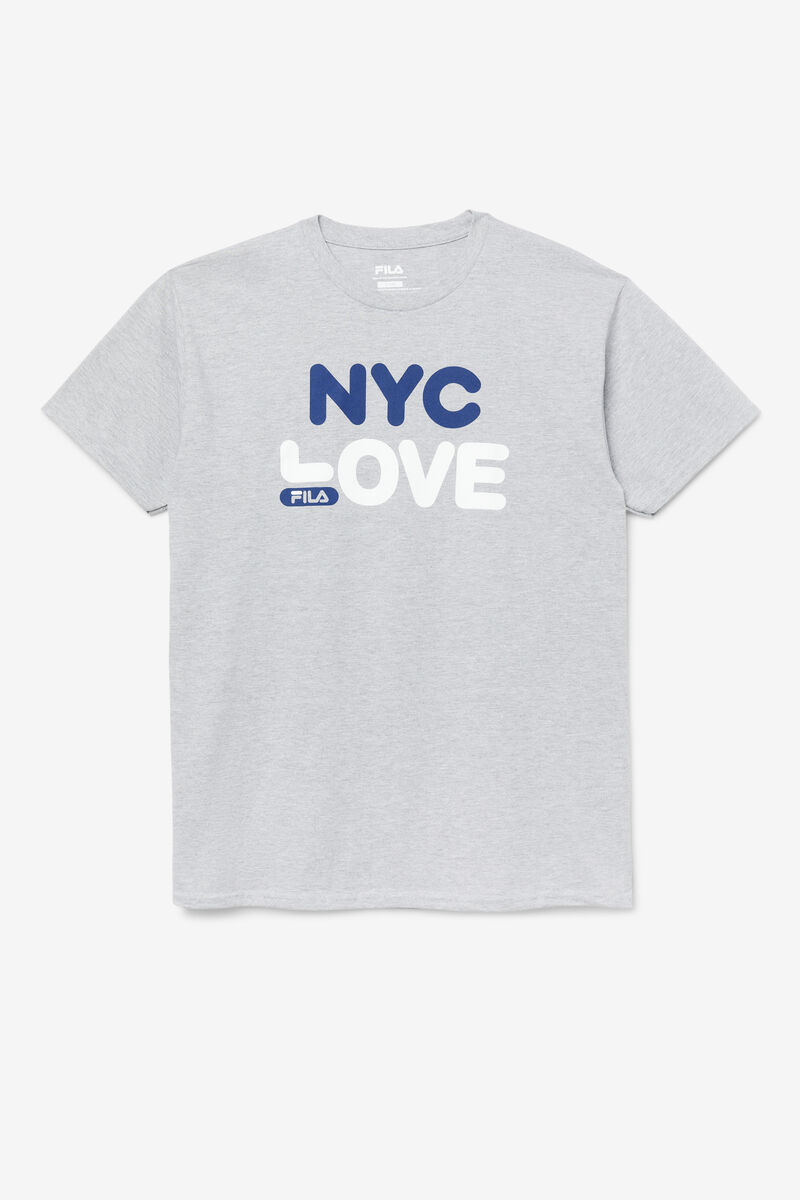 Grey Men's Fila Nyc Love T Shirts | QMBEYOaczk7