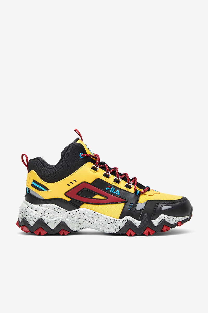 Lemon / Black / Red Men's Fila Oakmont Tr Mid Running Shoes | cXTAQTRTd14