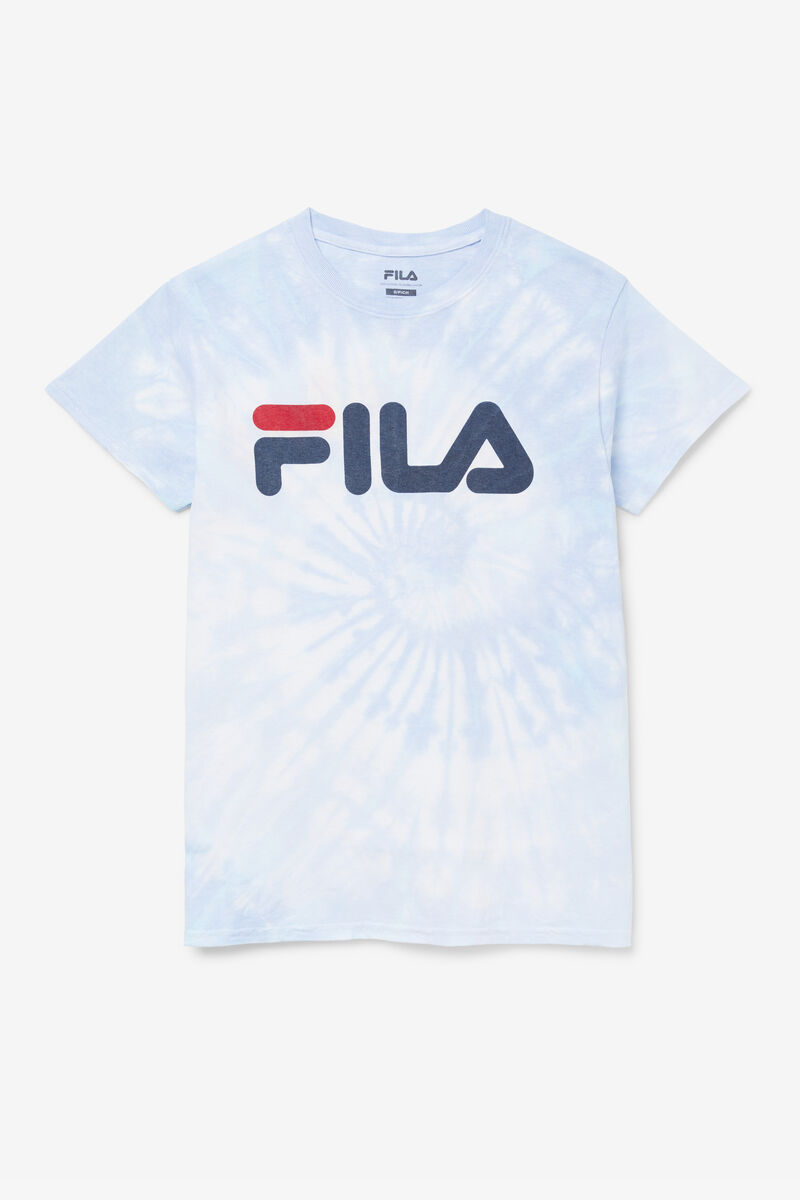 Light Blue Men's Fila Tie Dye Logo T Shirts | 3McyHENNIeE