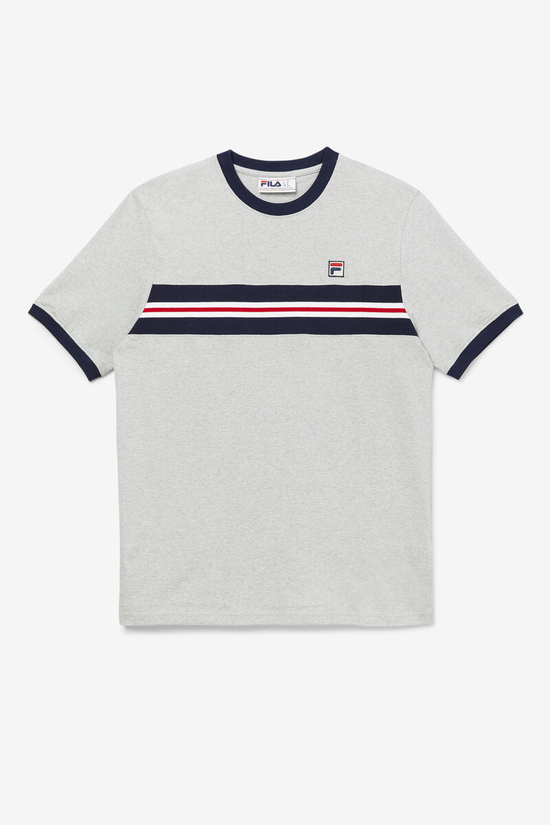 Light Grey Men's Fila Silver T Shirts | PVAjvlPXIZZ