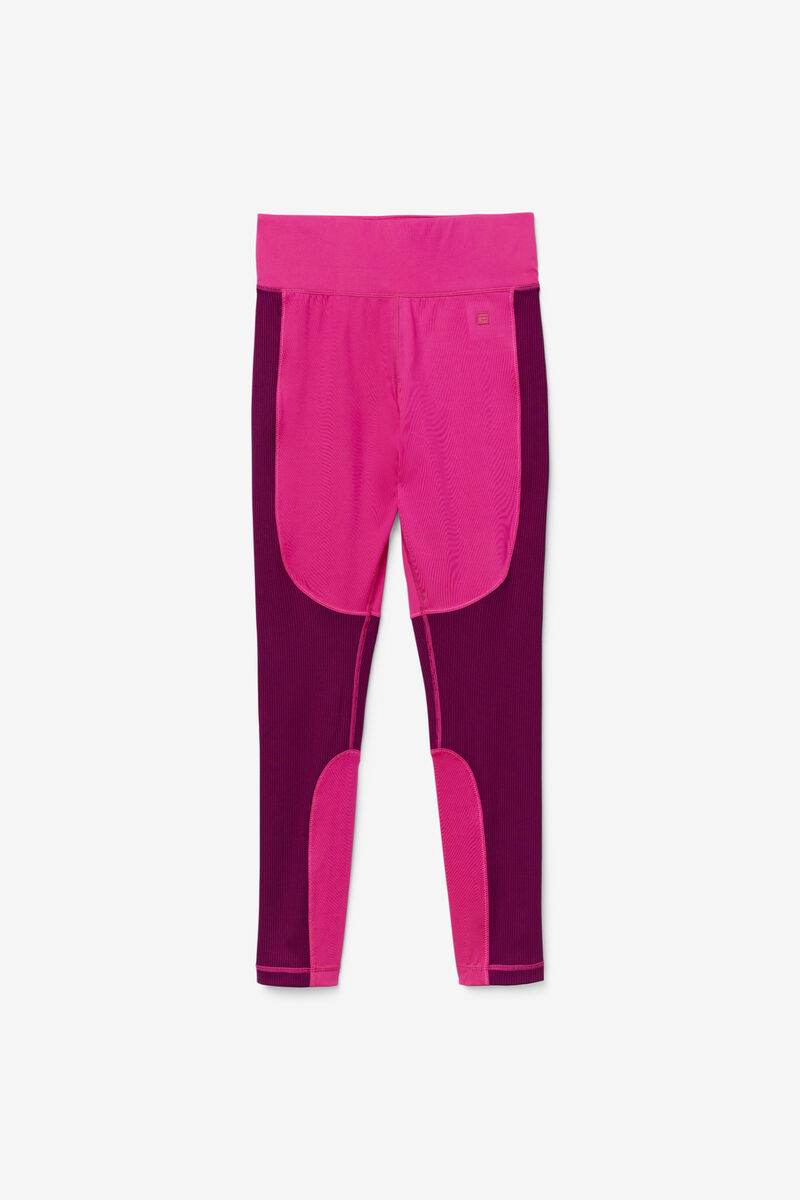 Light Pink / Purple Women's Fila Forza Textured Long Legging Leggings | 9SM2hQ6QO6o