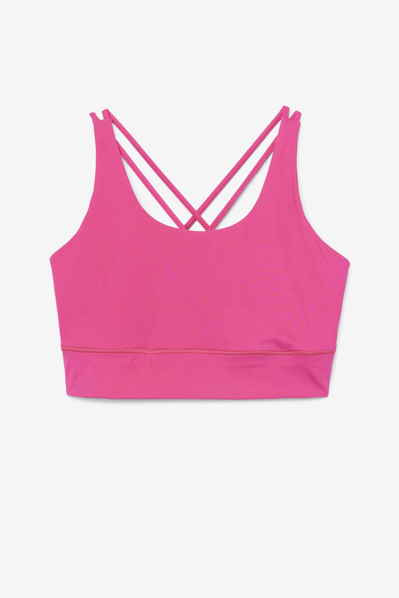 Light Pink Women's Fila Uplift Cross Back Bra Top Sports Bra | GKvHOlet9QD