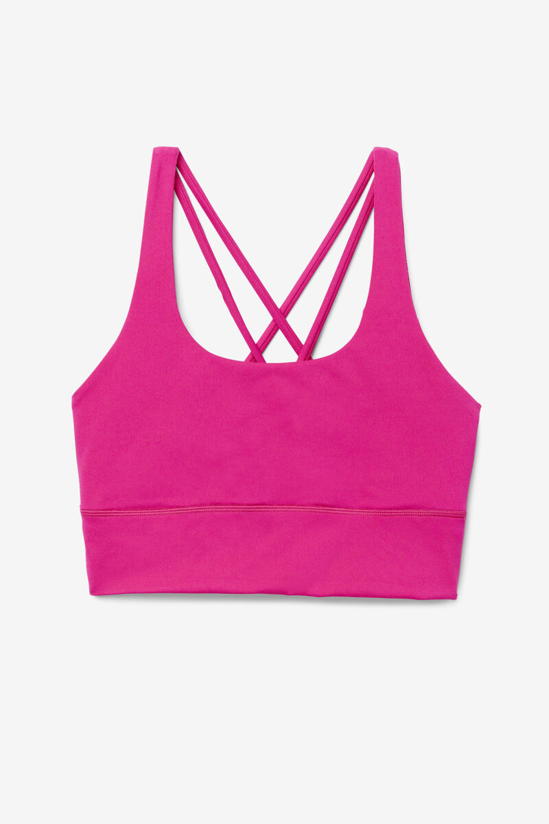 Light Pink Women's Fila Uplift Cross Back Bra Top Sports Bra | TWwrM5ls1Jy