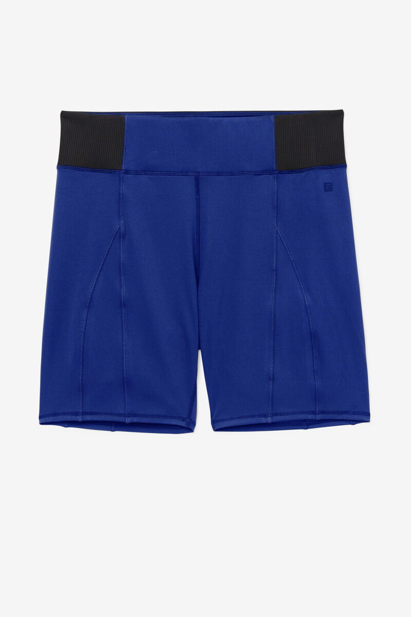 Navy / Black Women's Fila Forza 8" Texture Bike Short Shorts | K4XuG5KoIBa