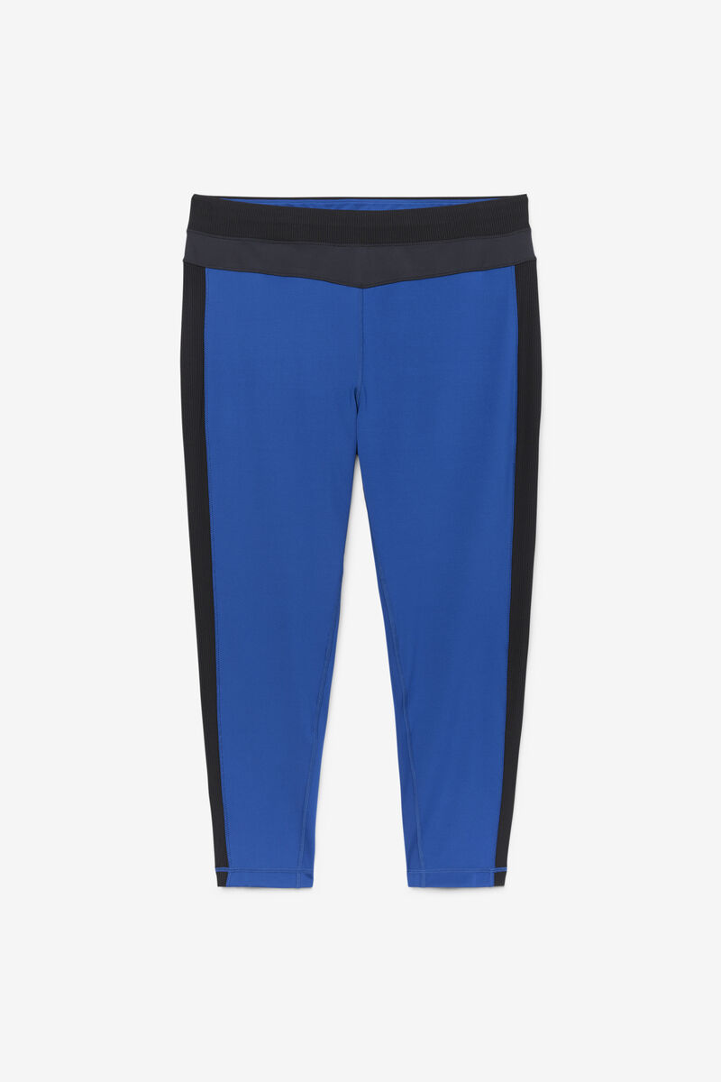 Navy / Black Women's Fila Forza Texture High Waist Legging Leggings | BSZxAe4ge9q